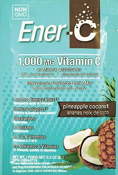 Фото Ener-C Vitamic C 1000 мг со вкусом ананас + кокос 9.16 г 1 саше