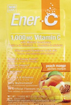 Фото Ener-C Vitamic C 1000 мг зі смаком персик + манго 9.64 г 1 саше