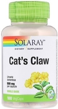 Фото Solaray Cat's Claw 500 мг 100 капсул (SOR01125)