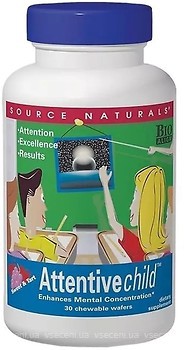 Фото Source Naturals Attentive Child 30 таблеток