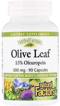Фото Natural Factors Olive Leaf 500 мг 90 капсул (NFS04570)