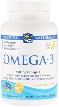 Фото Nordic Naturals Omega-3 со вкусом лимона 690 мг 60 капсул (NOR01760)