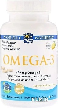 Фото Nordic Naturals Omega-3 зі смаком лимона 1000 мг 60 капсул