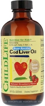Фото ChildLife Cod Liver Oil зі смаком полуниці 237 мл (CDL10500)