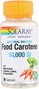 Фото Solaray Food Carotene 10000 IU 30 капсул