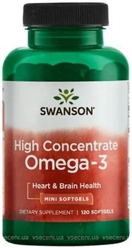 Фото Swanson High Concentrate Omega-3 120 капсул (SWA17095)