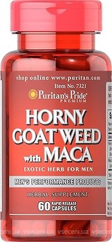 Фото Puritan's Pride Horny Goat Weed with Maca 500 mg / 75 mg 60 капсул
