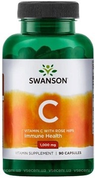 Фото Swanson Vitamin C with Rose Hips 1000 мг 90 капсул (SWA11054)
