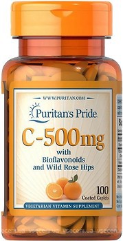 Фото Puritan's Pride Vitamin C-500 мг with Bioflavonoids & Rose Hips 100 капсул