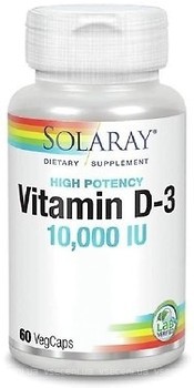 Фото Solaray Vitamin D3 10000 IU 60 капсул (SOR75250)