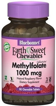 Фото Bluebonnet Nutrition Methylfolate 1000 мкг зі смаком малини 90 таблеток (BLB0455)