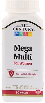 Фото 21st Century Mega Multi for Women 90 таблеток