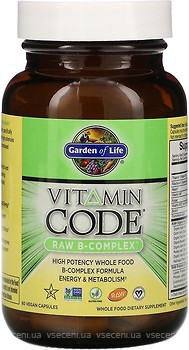 Фото Garden of Life Vitamin Code RAW B-Complex 60 капсул (GOL11380)