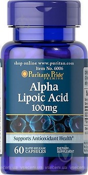 Фото Puritan's Pride Alpha Lipoic Acid 100 мг 60 капсул (32046)