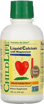 Фото ChildLife Liquid Calcium with Magnesium зі смаком апельсина 474 мл (CDL10700)