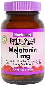 Фото Bluebonnet Nutrition Melatonin 1 мг зі смаком малини 120 таблеток (BLB0991)