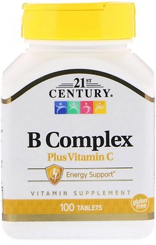 Фото 21st Century B Complex Plus Vitamin C 100 таблеток