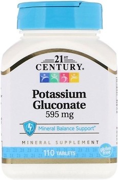 Фото 21st Century Potassium Gluconate 595 мг 110 таблеток