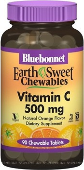 Фото Bluebonnet Nutrition EarthSweet Chewables Vitamin C зі смаком апельсина 500 мг 90 таблеток