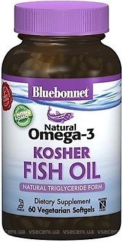 Фото Bluebonnet Nutrition Omega-3 Kosher Fish Oil 60 капсул