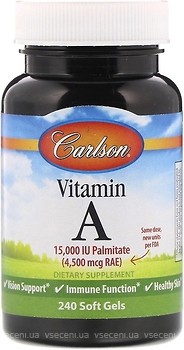 Фото Carlson Labs Vitamin A 15000 IU 240 капсул