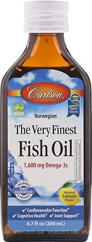 Фото Carlson Labs The Very Finest Fish Oil зі смаком лимона 200 мл