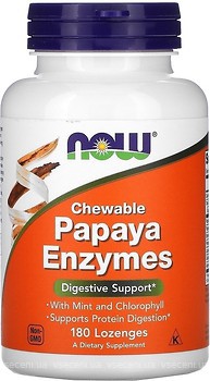 Фото Now Foods Papaya Enzymes 180 льодяників