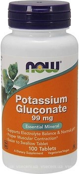 Фото Now Foods Potassium Gluconate 99 мг 100 таблеток