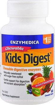 Фото Enzymedica Kids Digest зі смаком фруктового пуншу 60 таблеток