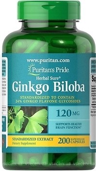 Фото Puritan's Pride Ginkgo Biloba Standardized Extract 120 мг 200 капсул
