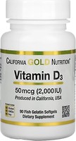 Фото California Gold Nutrition Vitamin D3 50 мкг 90 капсул