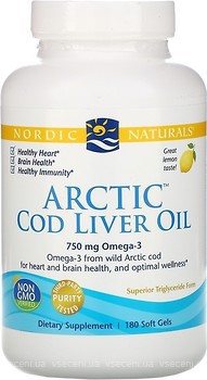 Фото Nordic Naturals Arctic Cod Liver Oil со вкусом лимона 180 капсул