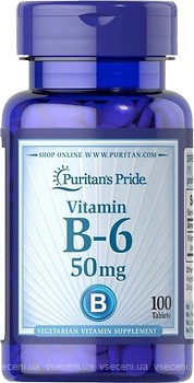 Фото Puritan's Pride Vitamin B-6 50 мг 100 таблеток