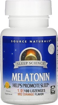 Фото Source Naturals Sleep Science Melatonin 1 мг со вкусом апельсина 100 леденцов