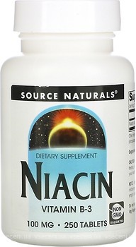 Фото Source Naturals Niacin B-3 5 100 мг 250 таблеток