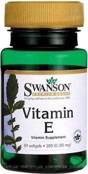 Фото Swanson Vitamin E 200 IU 60 капсул