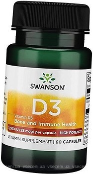 Фото Swanson Vitamin D3 1000 IU 60 капсул