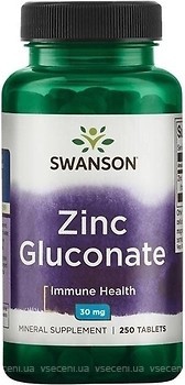 Фото Swanson Zinc Gluconate 250 таблеток