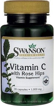 Фото Swanson Vitamin C with Rose Hips 1000 мг 30 капсул