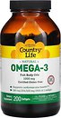 Фото Country Life Omega 3 Fish Body Oil 200 капсул