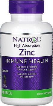 Фото Natrol Zinc Immune Health зі смаком ананаса 60 таблеток