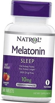 Фото Natrol Melatonin 10 мг зі смаком полуниці 30 таблеток