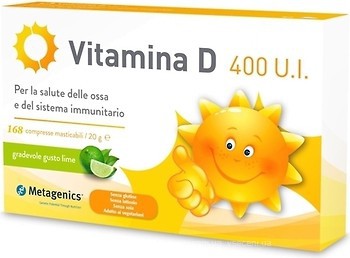 Фото Metagenics Vitamin D 400 IU зі смаком лайма 168 таблеток