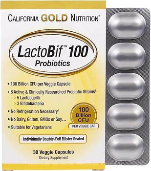Фото California Gold Nutrition LactoBif Probiotics 100 Billion 30 капсул
