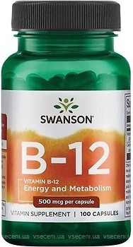 Фото Swanson Vitamin B-12 500 мкг 100 капсул
