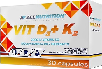 Фото All Nutrition Vit D3 + K2 30 капсул