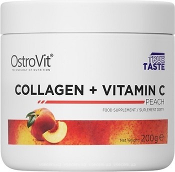 Фото OstroVit Collagen + Vitamin C зі смаком персика 200 г