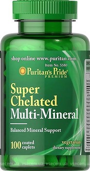 Фото Puritan's Pride Super Chelated Multi-Mineral 100 таблеток