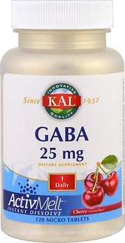 Фото KAL GABA 25 мг зі смаком вишні 120 таблеток