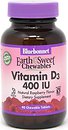 Фото Bluebonnet Nutrition EarthSweet Chewables Vitamin D3 зі смаком малини 400 IU 90 таблеток